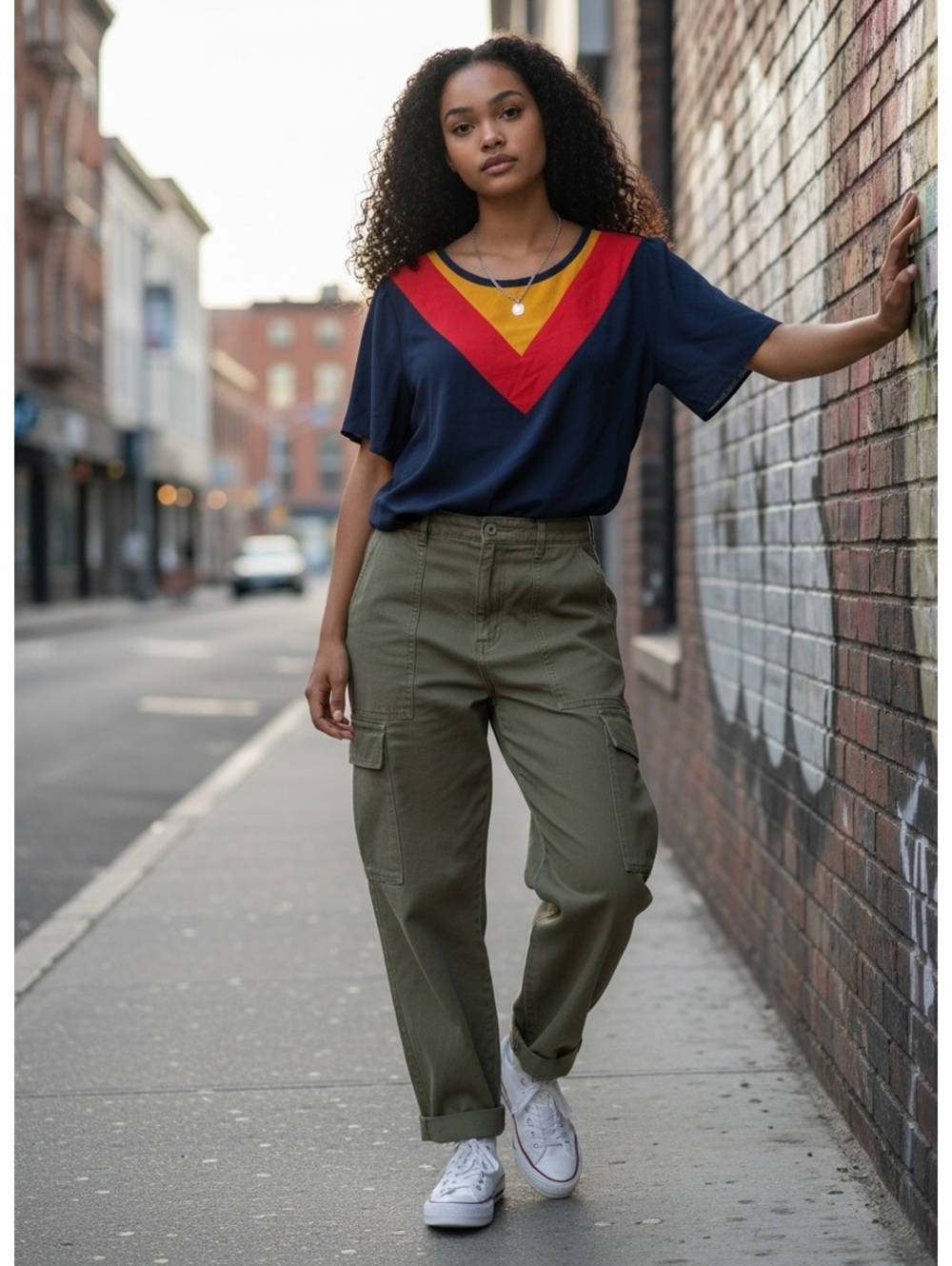 ✨ Vintage 70s 80s Crop Blouse 🌈 Retro Colorblock Statement